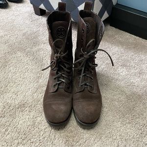 Tory Burch Broome Suede Combat Boots